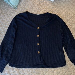 Navy Button Down Long Sleeve